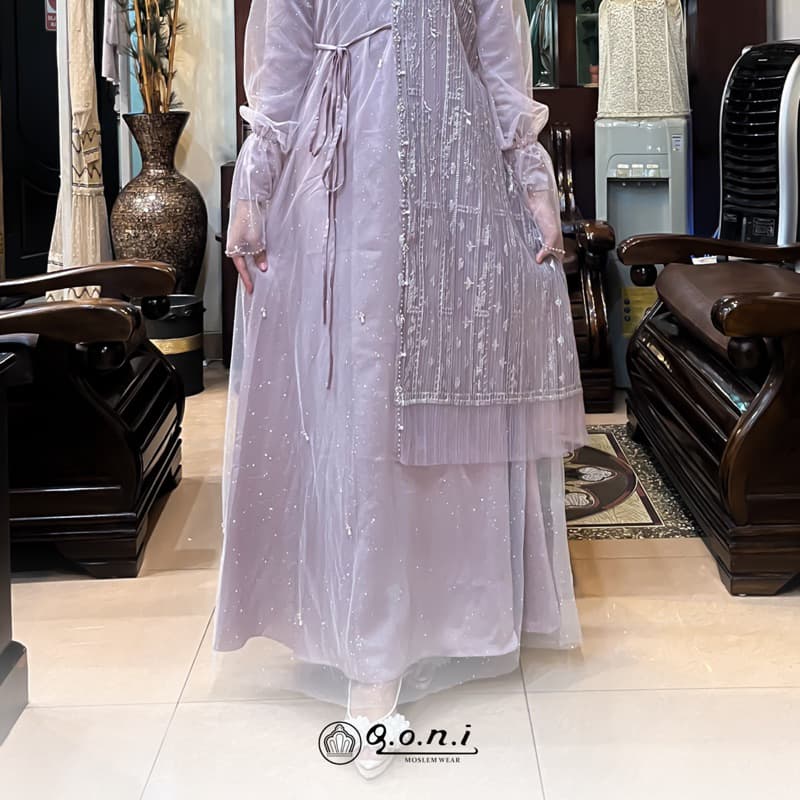 Qoni | Gaun Allera | Gaun Pesta Premium | Gaun Berpayet Full Premium | Gaun Berbrokat Premium | Gaun Mewah dan Elegan 4
