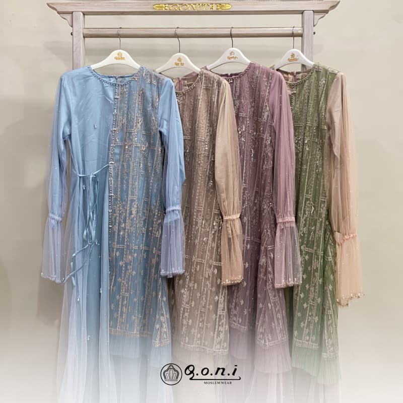 Qoni | Gaun Allera | Gaun Pesta Premium | Gaun Berpayet Full Premium | Gaun Berbrokat Premium | Gaun Mewah dan Elegan 8