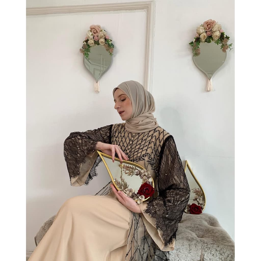 Qoni | Gaun Ameeza | Gaun Brukat Payet | Gaun Elegan | Dress Mewah | Gaun Premium 3