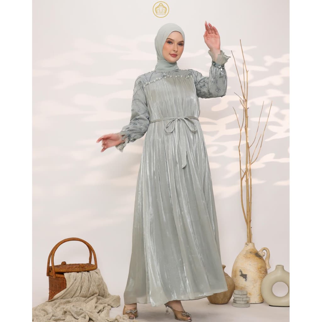 Qoni Gaun Amelita - Dress Kondangan Satin Silk Premium Mewah 2