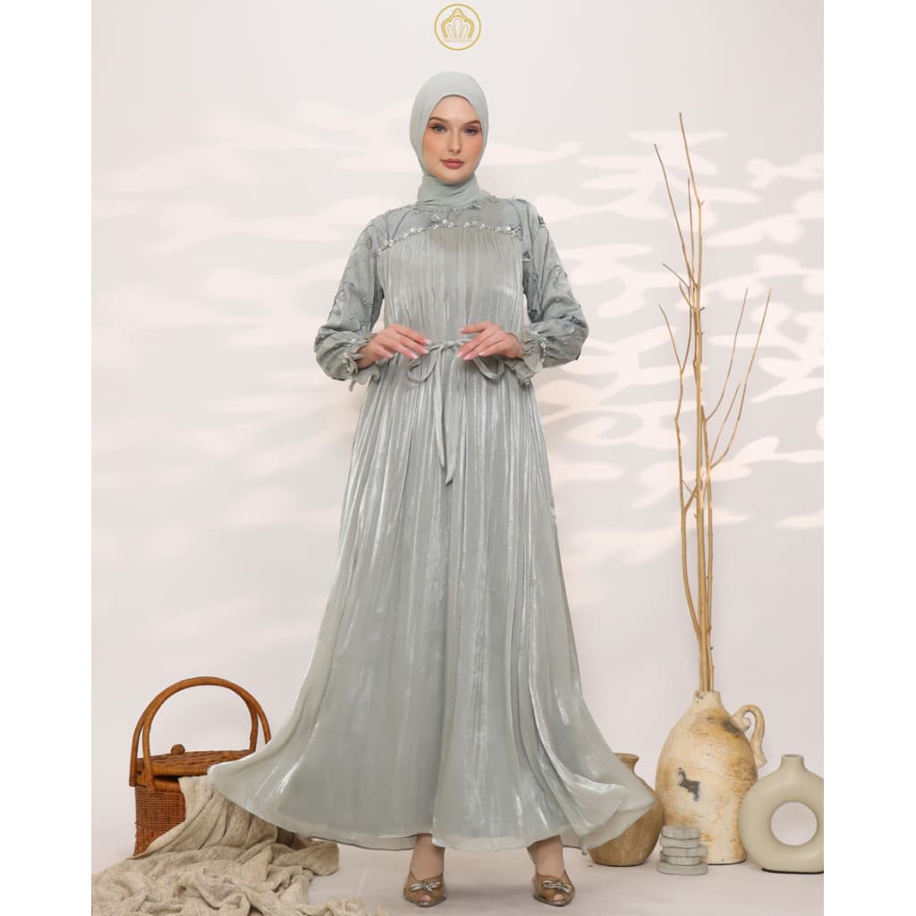 Qoni Gaun Amelita - Dress Kondangan Satin Silk Premium Mewah 3