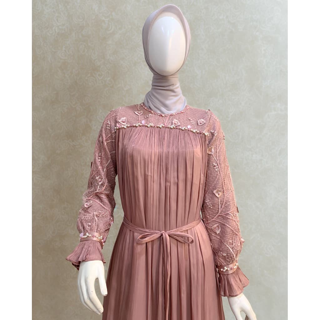 Qoni Gaun Amelita - Dress Kondangan Satin Silk Premium Mewah 6