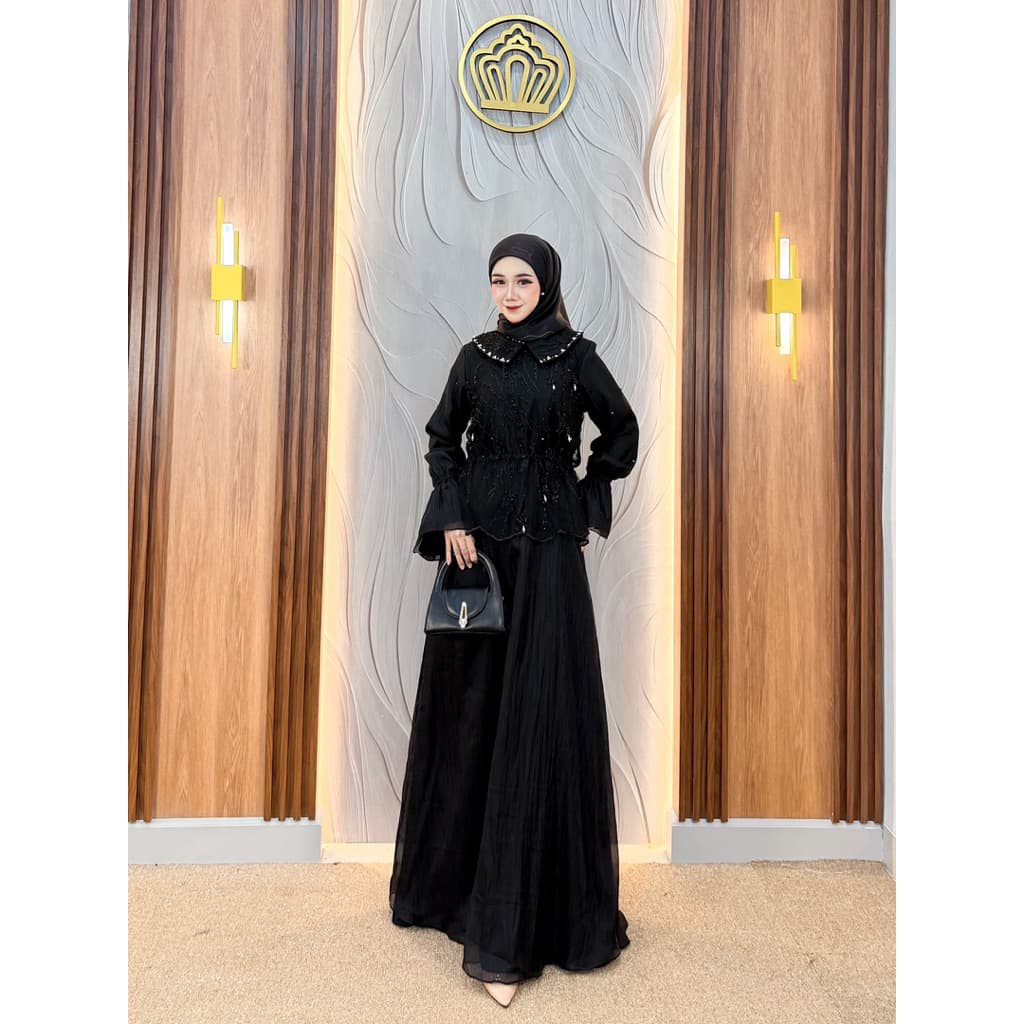 Qoni | Gaun Anasera | Gaun Pesta Premium | Gaun Payet | Gaun Mewah | Elegan | Simpel