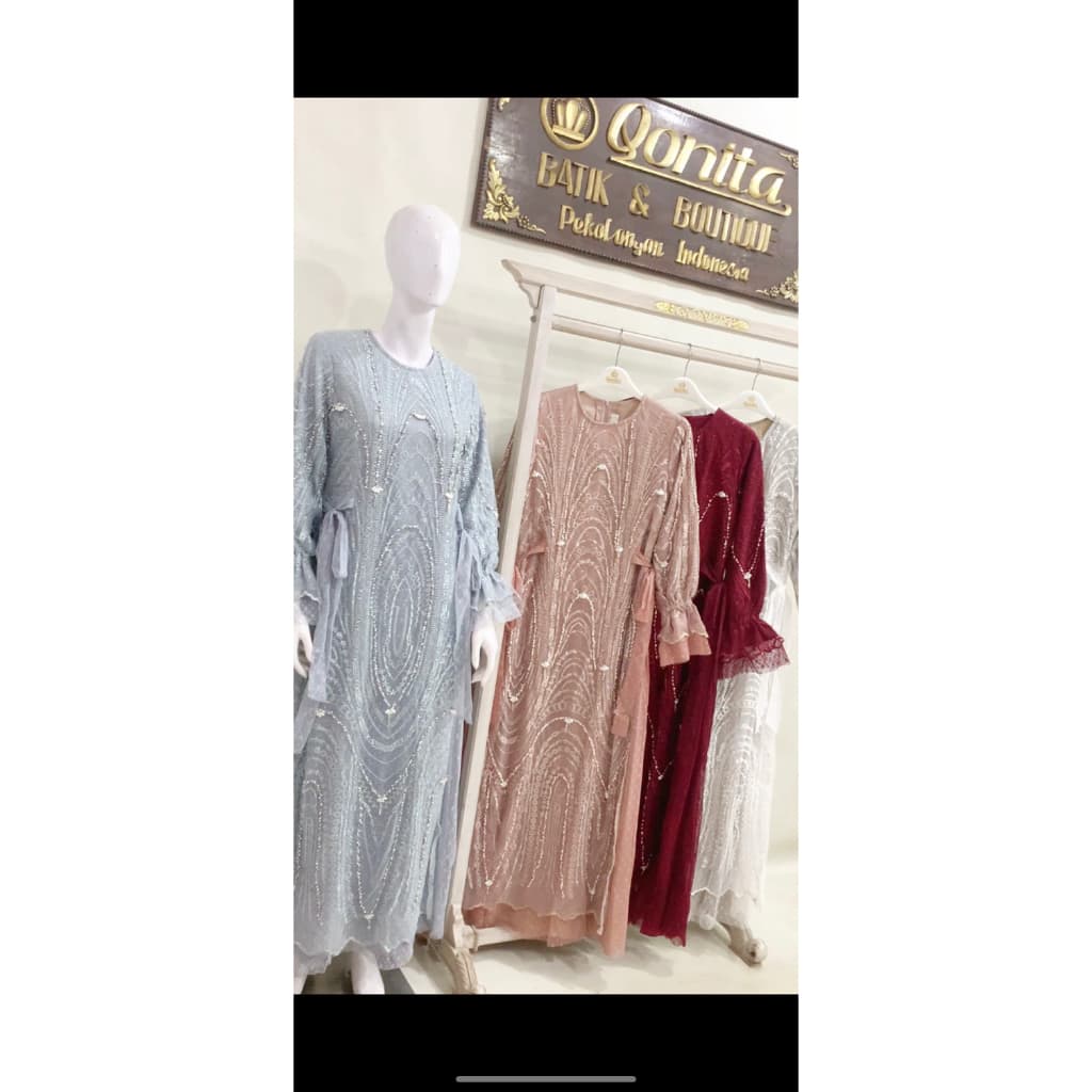 Qoni | Gaun Angela | Gaun Payet | Gaun Pesta | Dress Mewah | Gaun Elegan | Gaun Premium 9