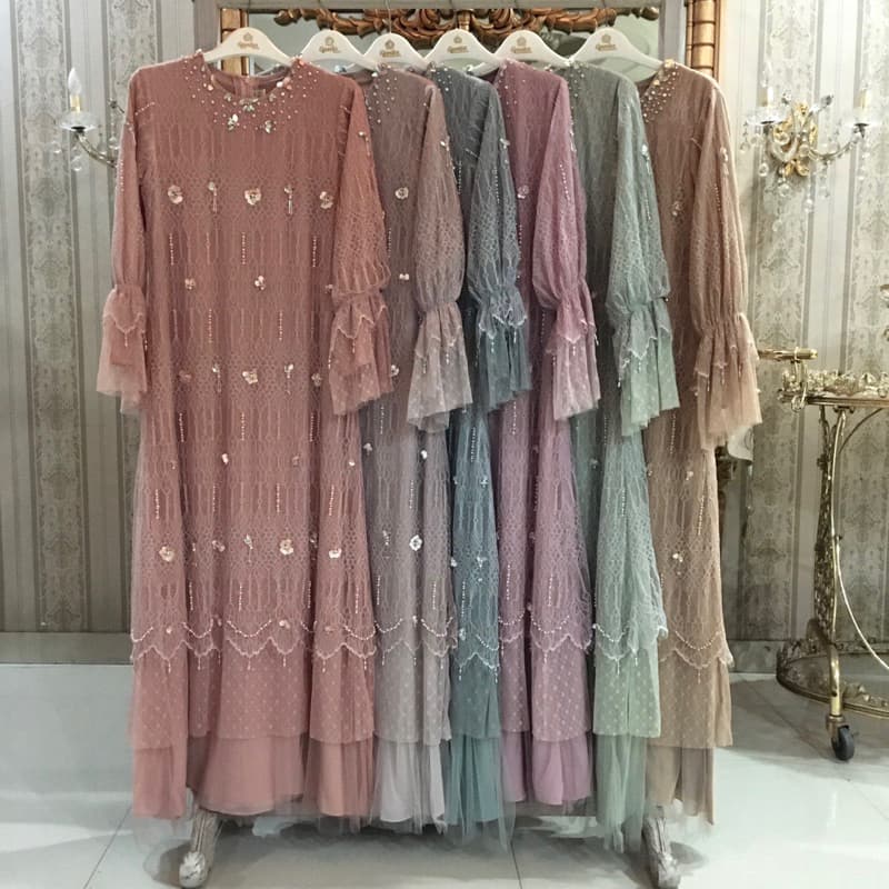 Qoni | Gaun Archadia | Gaun Pesta Premium | Gaun Borkat | Gaun Berpayet 8