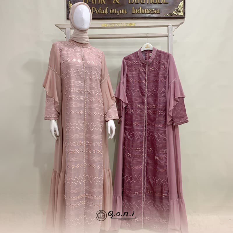 Qoni | Gaun Avira Premium | Gaun Pesta Premium | Gaun Berpayet Full Premium | Gaun Mewah dan Elegan
