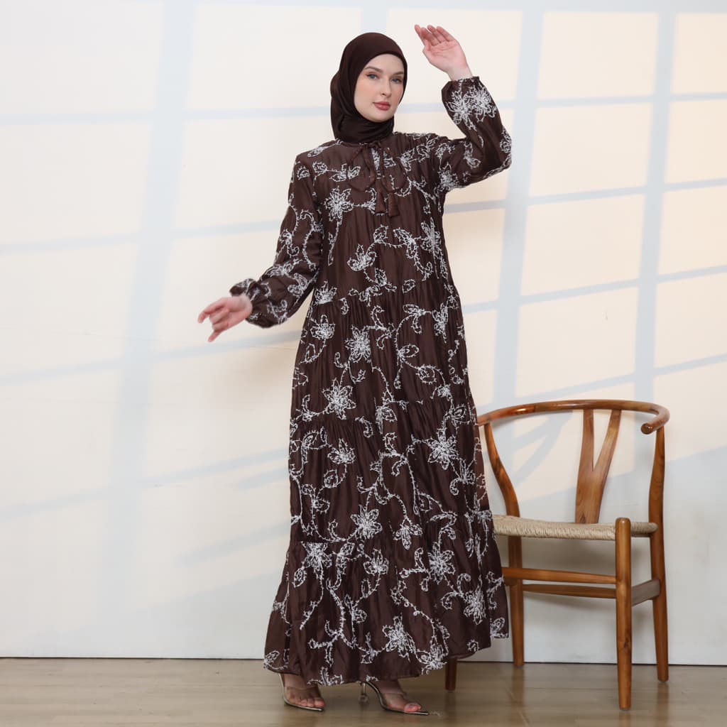 Qoni | Gaun Diora | Gaun Pesta Premium | Mewah | Gaun Tensil Silk | Gaun Bordir 4