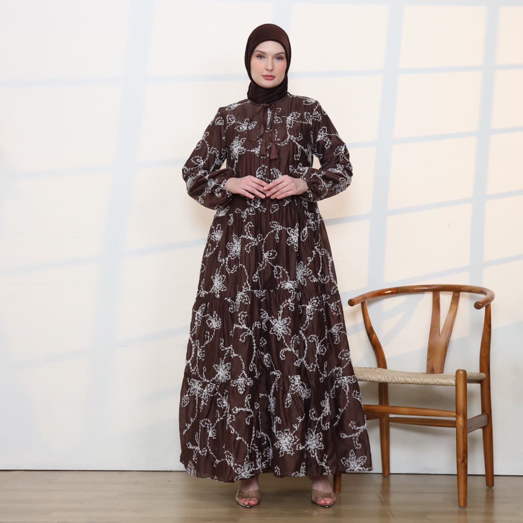 Qoni | Gaun Diora | Gaun Pesta Premium | Mewah | Gaun Tensil Silk | Gaun Bordir 5