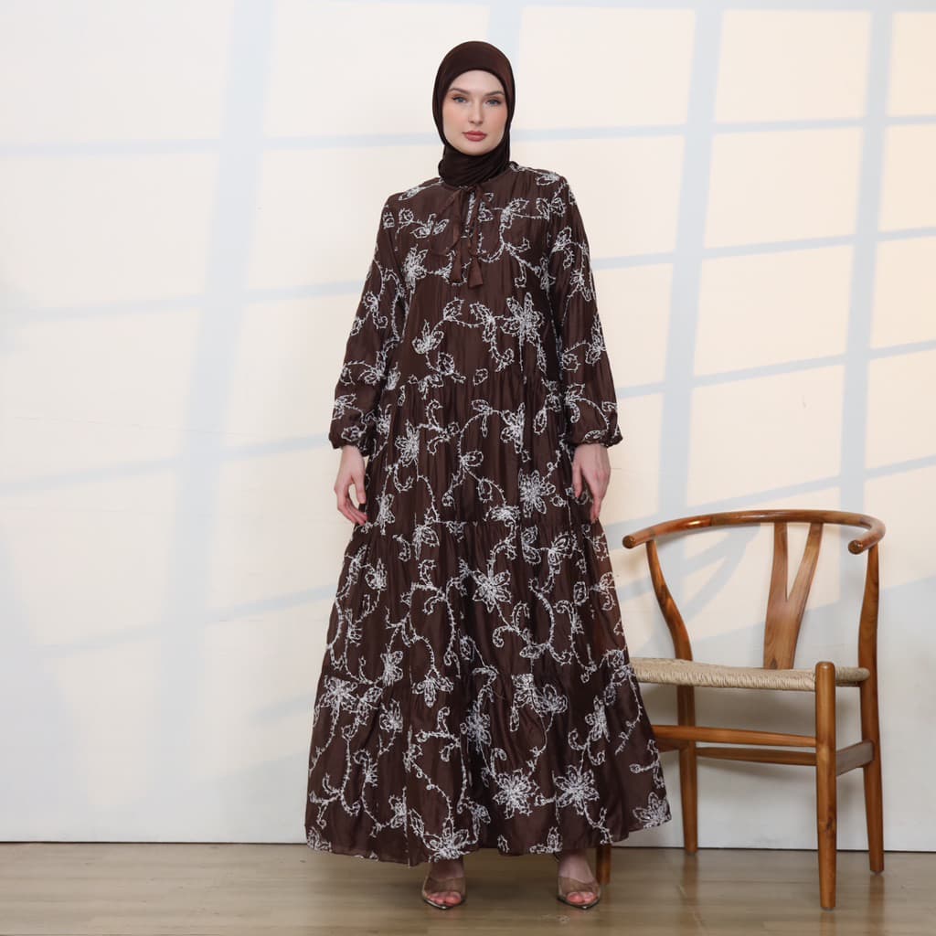 Qoni | Gaun Diora | Gaun Pesta Premium | Mewah | Gaun Tensil Silk | Gaun Bordir 6