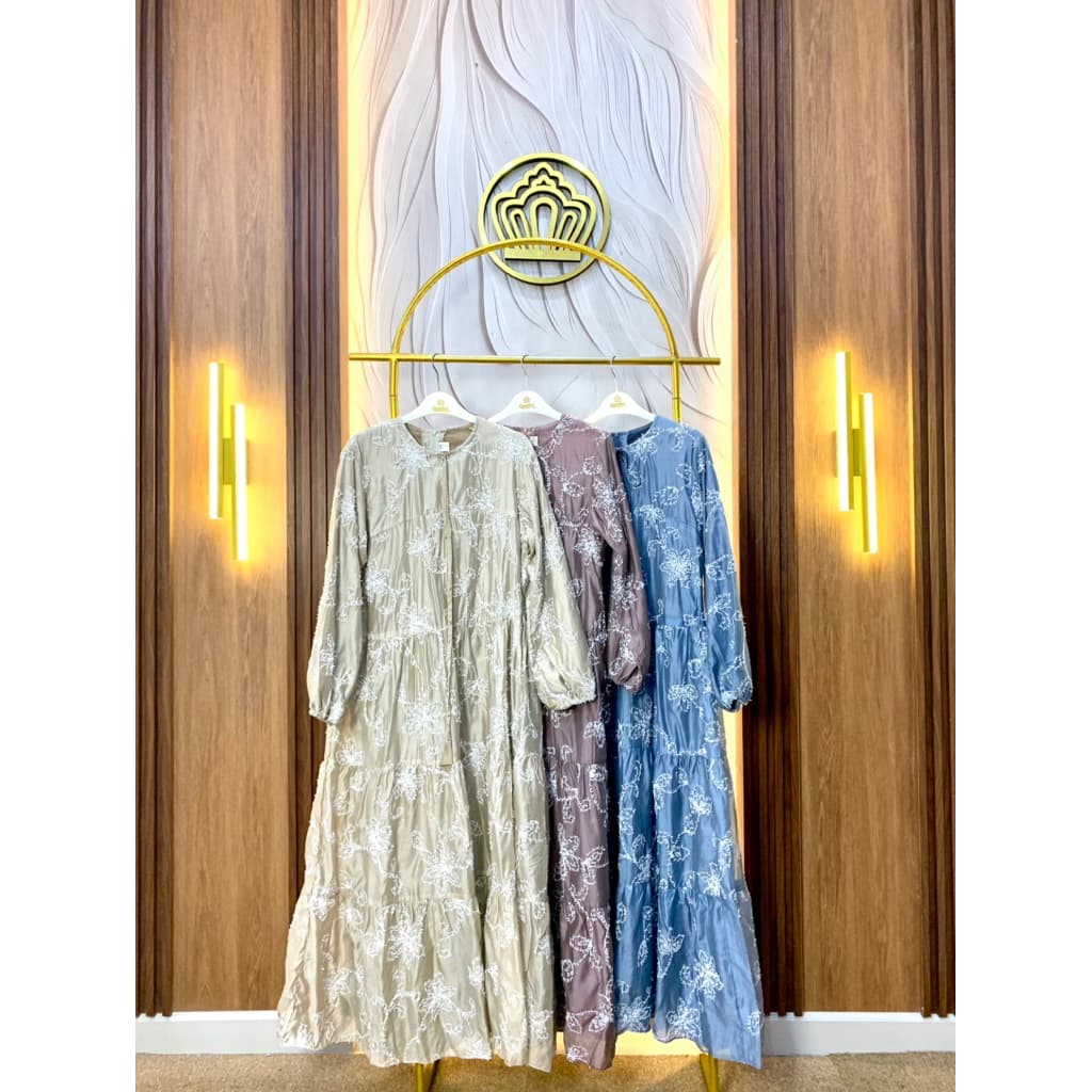 Qoni | Gaun Diora | Gaun Pesta Premium | Mewah | Gaun Tensil Silk | Gaun Bordir 7