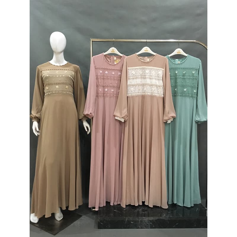 Qoni | Gaun Ellena | Gaun Daily look premium | Gaun Berpayet | Gaun Simpel Dan Elegan 6