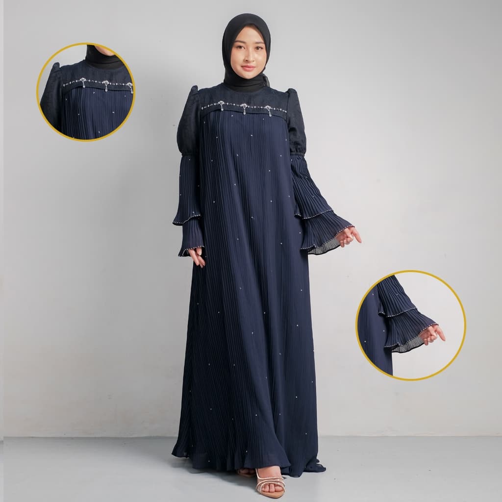 Qoni | Gaun Emilla | Gaun Pesta Premium | Gaun Payet | Mewah