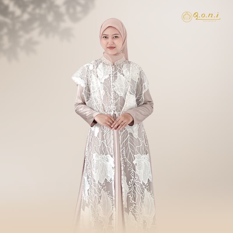 Qoni | Gaun Ferisha | Gaun Pesta Premium | Gaun Berburkat Premium | Look Mewah dan Elegan | Inner Outer Terpisah 3