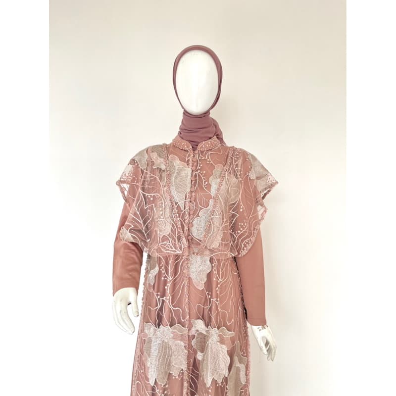 Qoni | Gaun Ferisha | Gaun Pesta Premium | Gaun Berburkat Premium | Look Mewah dan Elegan | Inner Outer Terpisah 4
