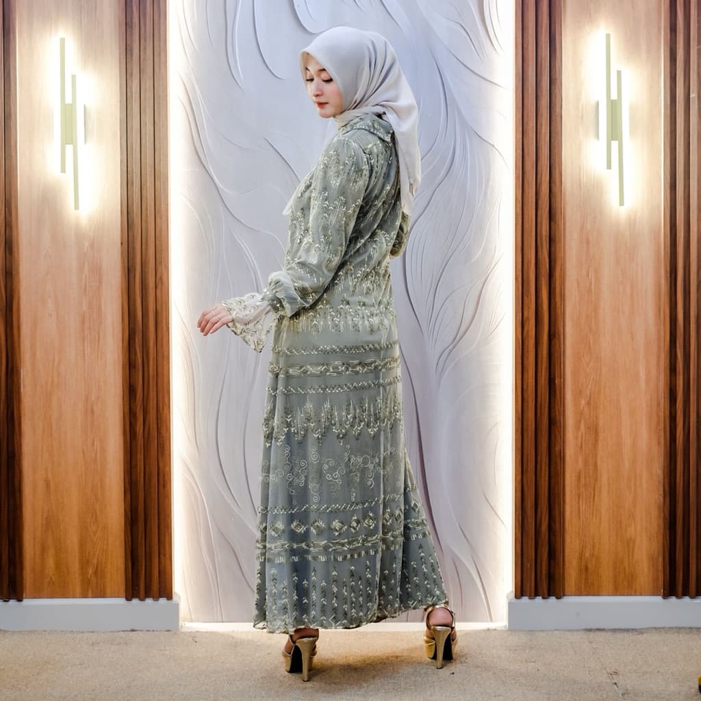 Qoni | Gaun Friska | Dress Berpayet Premium 5