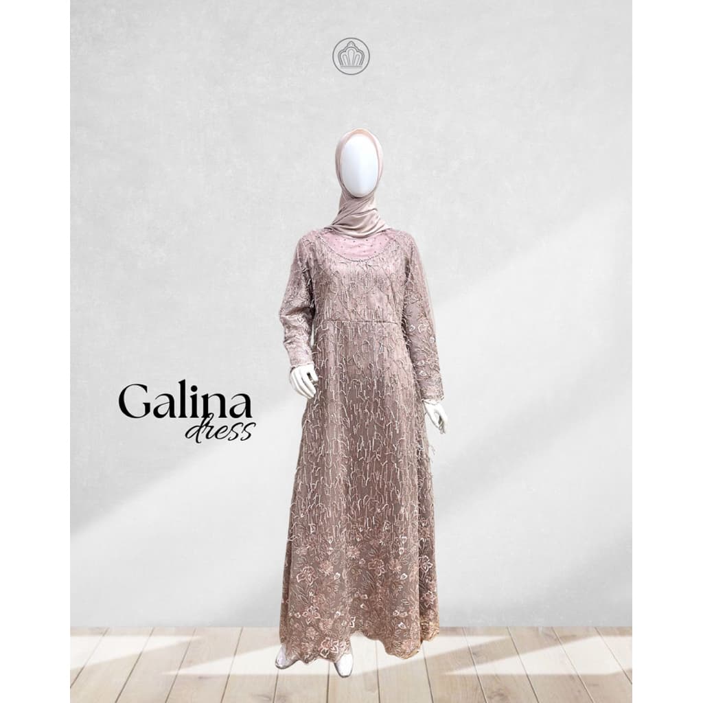 Qoni | Gaun Galina | Gaun Pesta Premium | Gaun Payet | Simpel | Elegan | Mewah