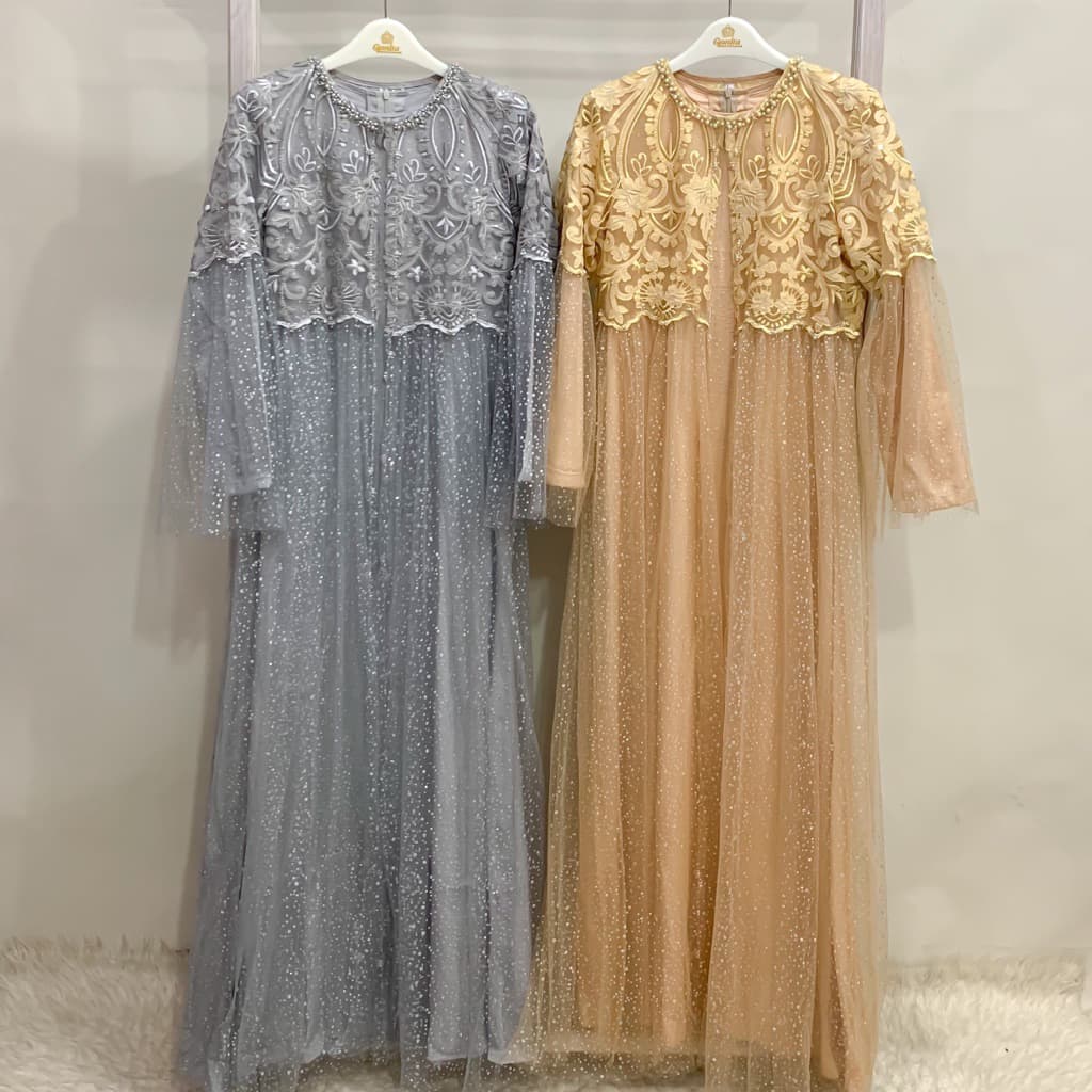 Qoni | Gaun Gendha | Gaun Pesta Premium | Gaun Inner Outer Terpisah | Gaun Berpayet Full Premium | Gaun Mewah dan Elegan