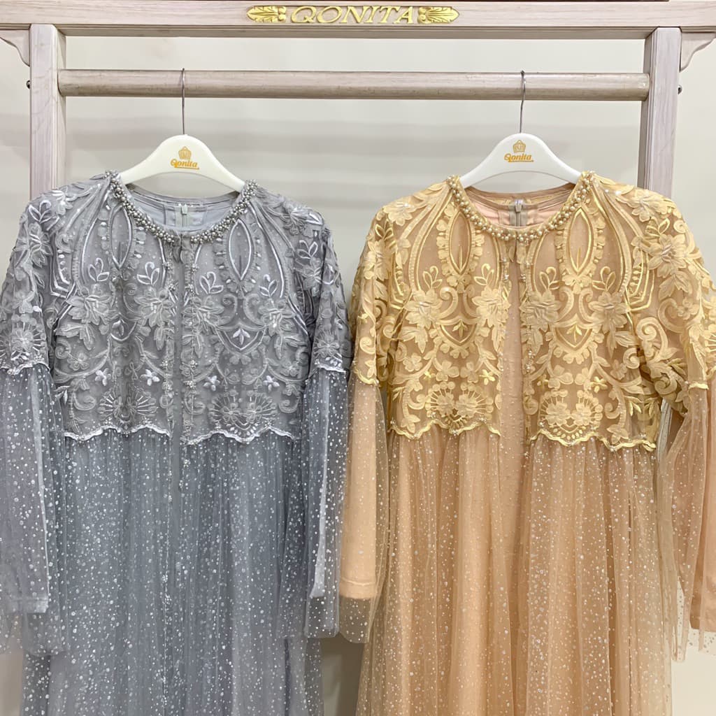 Qoni | Gaun Gendha | Gaun Pesta Premium | Gaun Inner Outer Terpisah | Gaun Berpayet Full Premium | Gaun Mewah dan Elegan 2