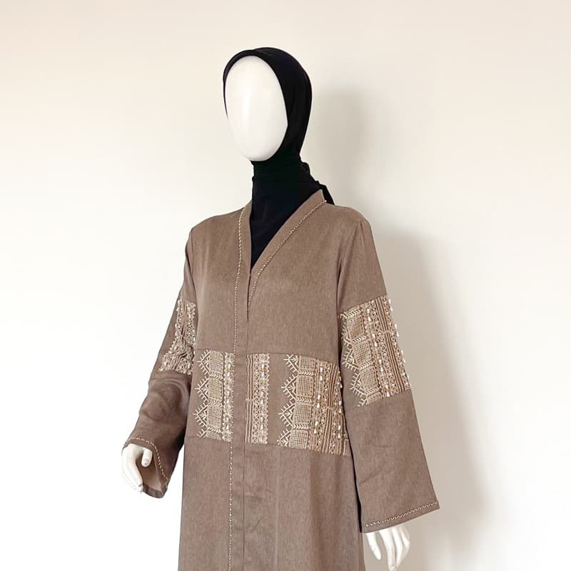 Qoni | Gaun Ghania | Gaun premium | Look simpel dan elegan | Sudah full payet | Busui 2