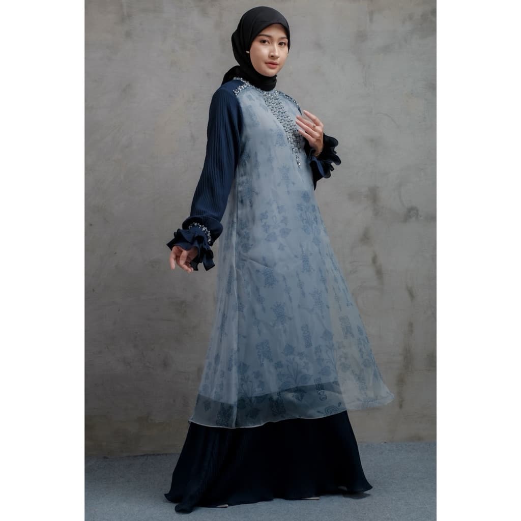 Qoni | Gaun Habiba | Gaun Simple | Dress Mewah | Gaun Elegan | Gaun Premium | Gaun Brukat