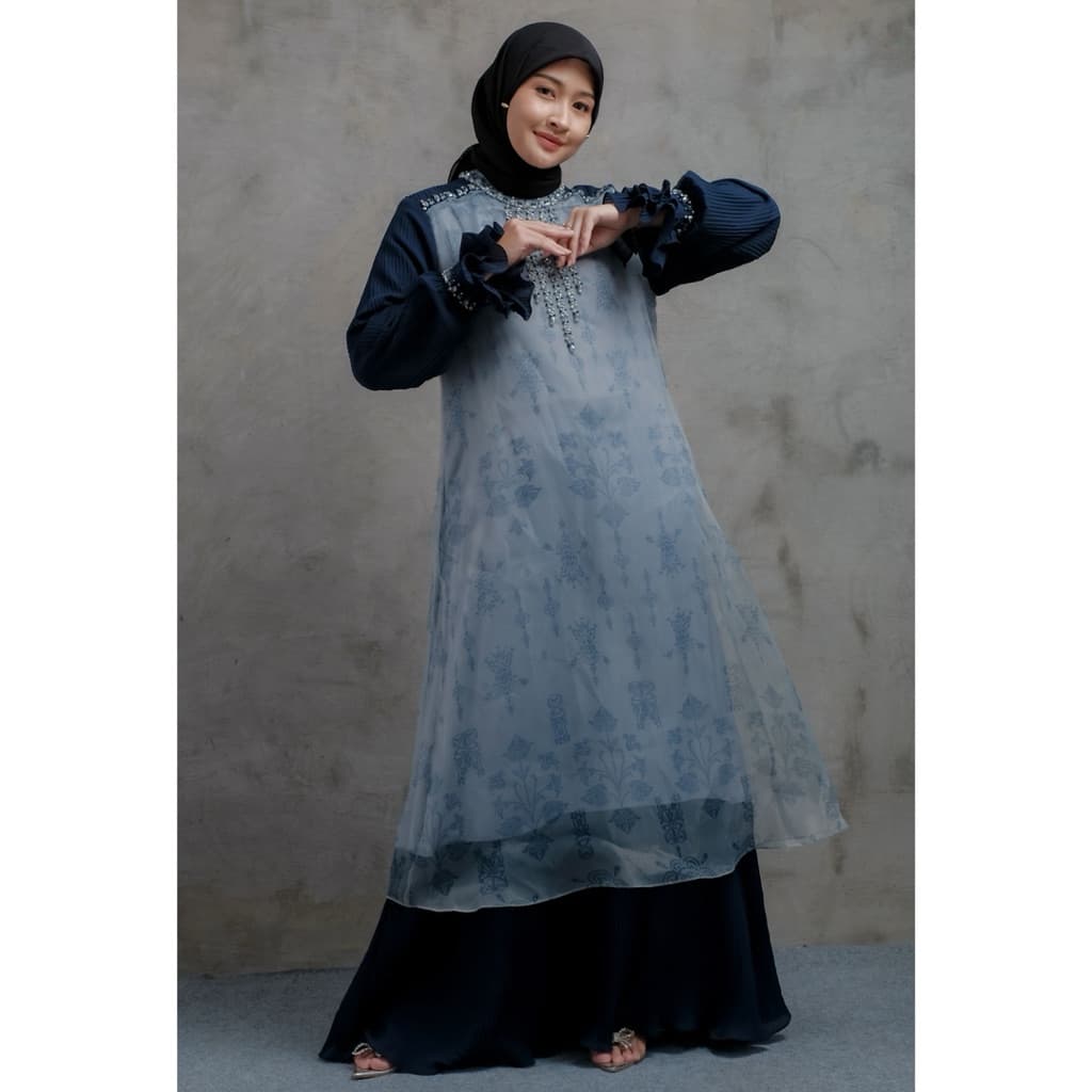 Qoni | Gaun Habiba | Gaun Simple | Dress Mewah | Gaun Elegan | Gaun Premium | Gaun Brukat 2