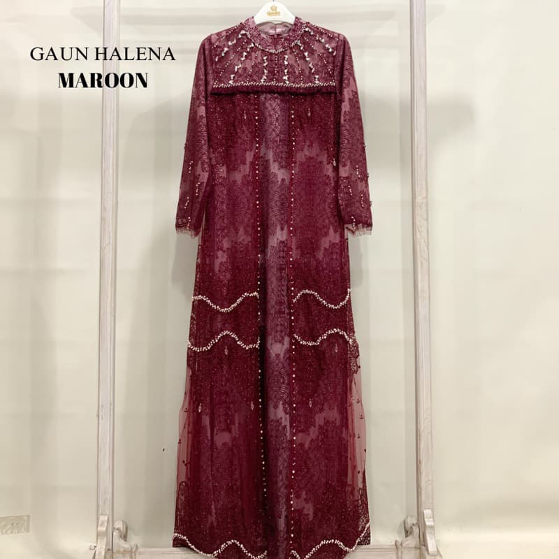 Qoni | Gaun Helena | Gaun pesta premium | Gaun borkat | Gaun berpayet 2