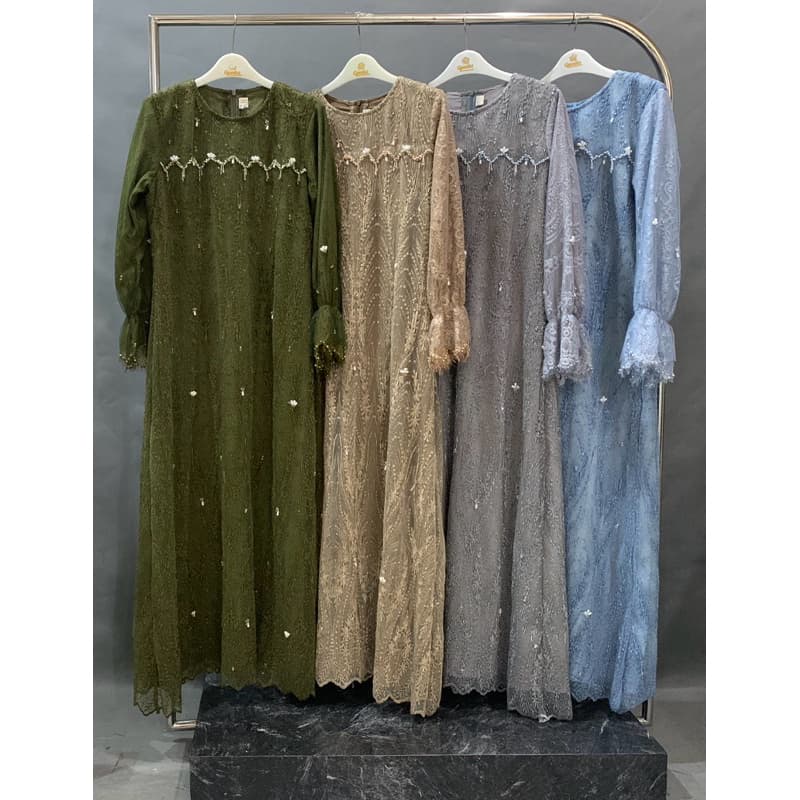 Qoni | Gaun Henna | Gaun Pesta | Gaun Borkat Premium | Gaun Berpayet 6
