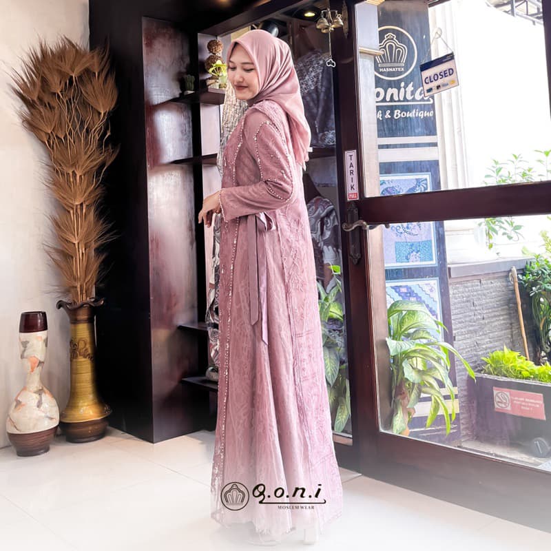 Qoni | Gaun Jevana | Gaun Pesta Premium | Gaun Inner Outer Terpisah | Gaun Berpayet Full Premium | Gaun Berbrokat Premium | Gaun Mewah dan Elegan 3