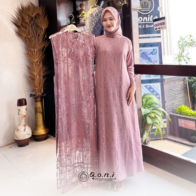 Qoni | Gaun Jevana | Gaun Pesta Premium | Gaun Inner Outer Terpisah | Gaun Berpayet Full Premium | Gaun Berbrokat Premium | Gaun Mewah dan Elegan 4