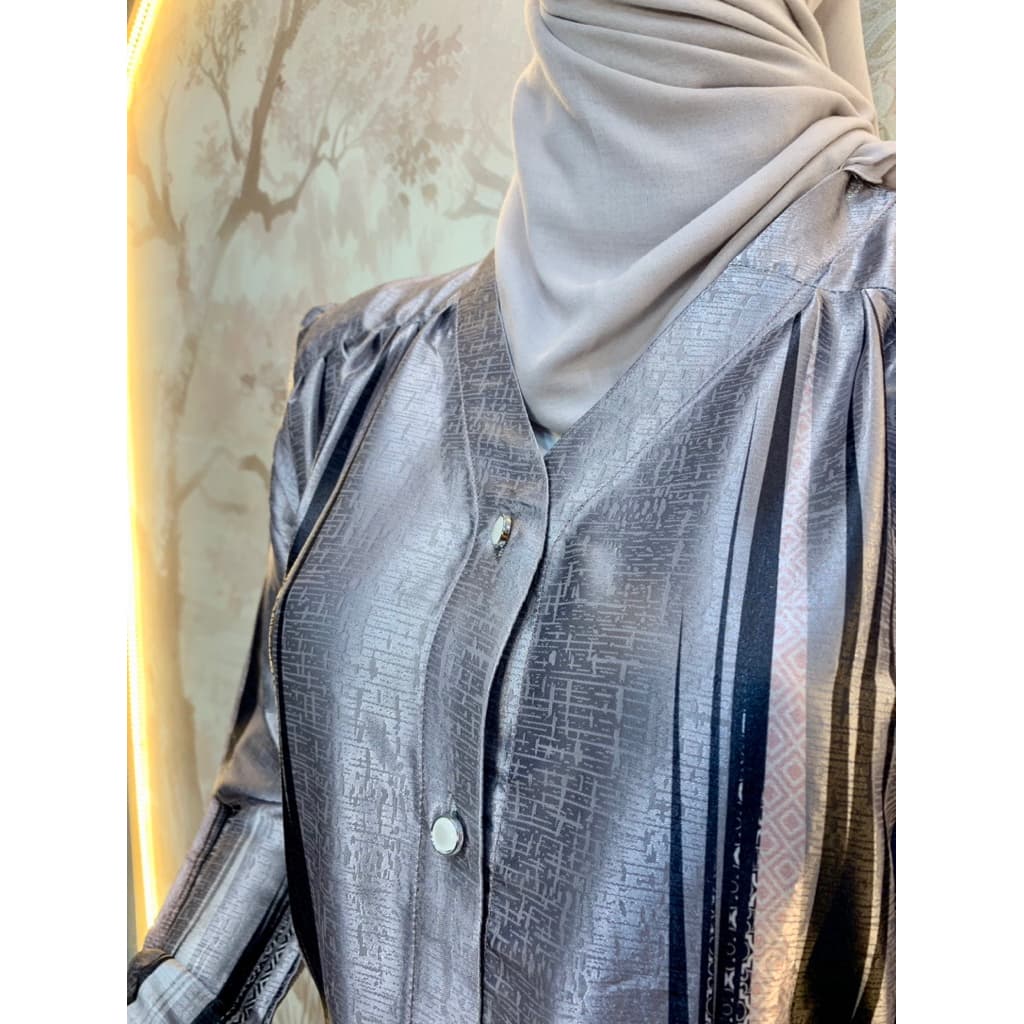 Qoni | Gaun Kaizi | Gaun Silk | Gaun Elegan | Look Simple | Gaun Premium 5