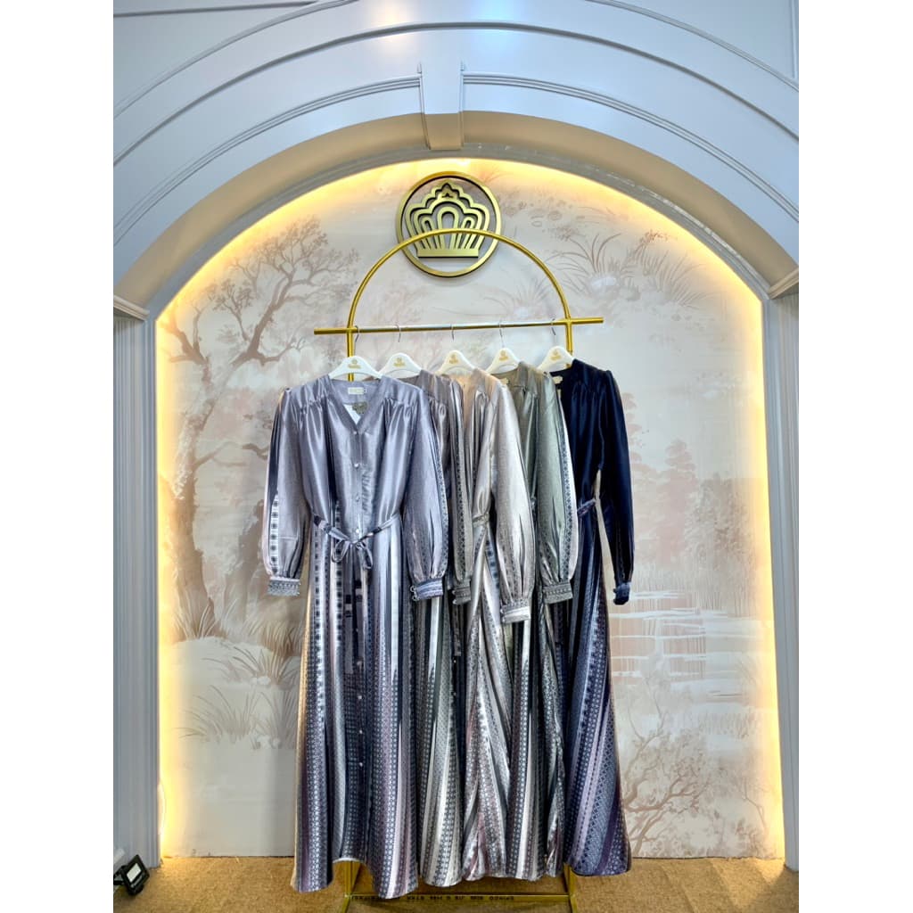 Qoni | Gaun Kaizi | Gaun Silk | Gaun Elegan | Look Simple | Gaun Premium 7