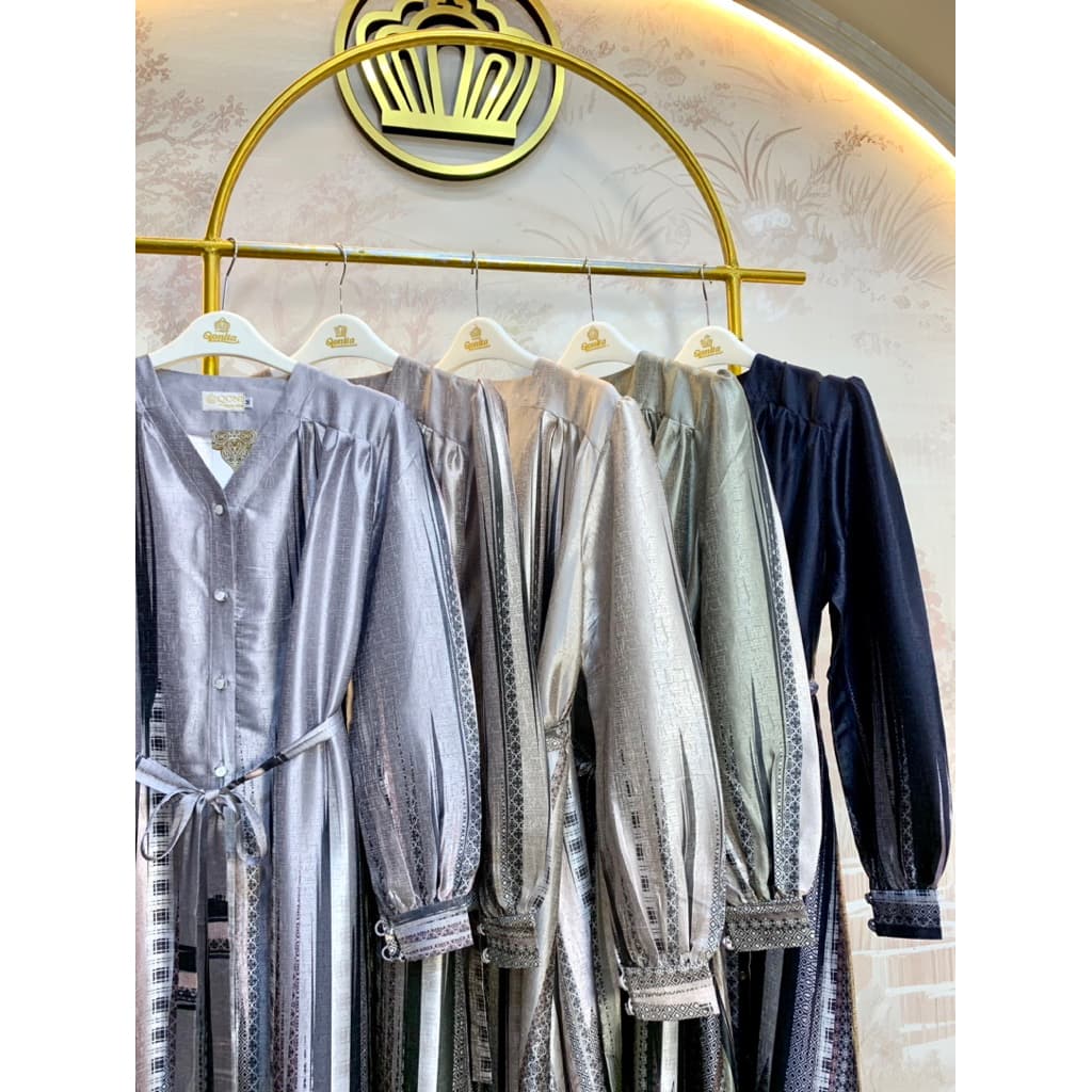 Qoni | Gaun Kaizi | Gaun Silk | Gaun Elegan | Look Simple | Gaun Premium 9