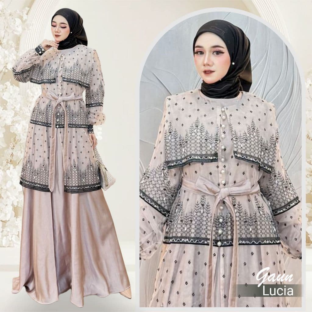 Qoni | Gaun Lucia | Gaun Pesta Premium | Gaun Payet | Gaun Mewah | Simpel | Elegan.