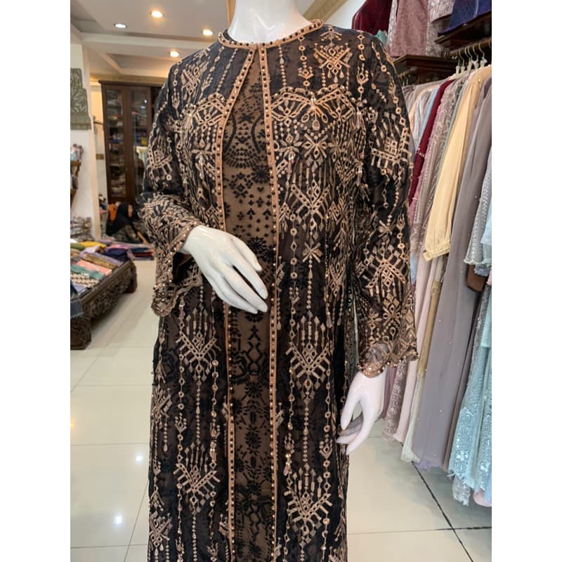 Qoni | Gaun Lydya | Gaun pesta premium | Gaun full borkat | Gaun payet | Look simpel dan elegan 2