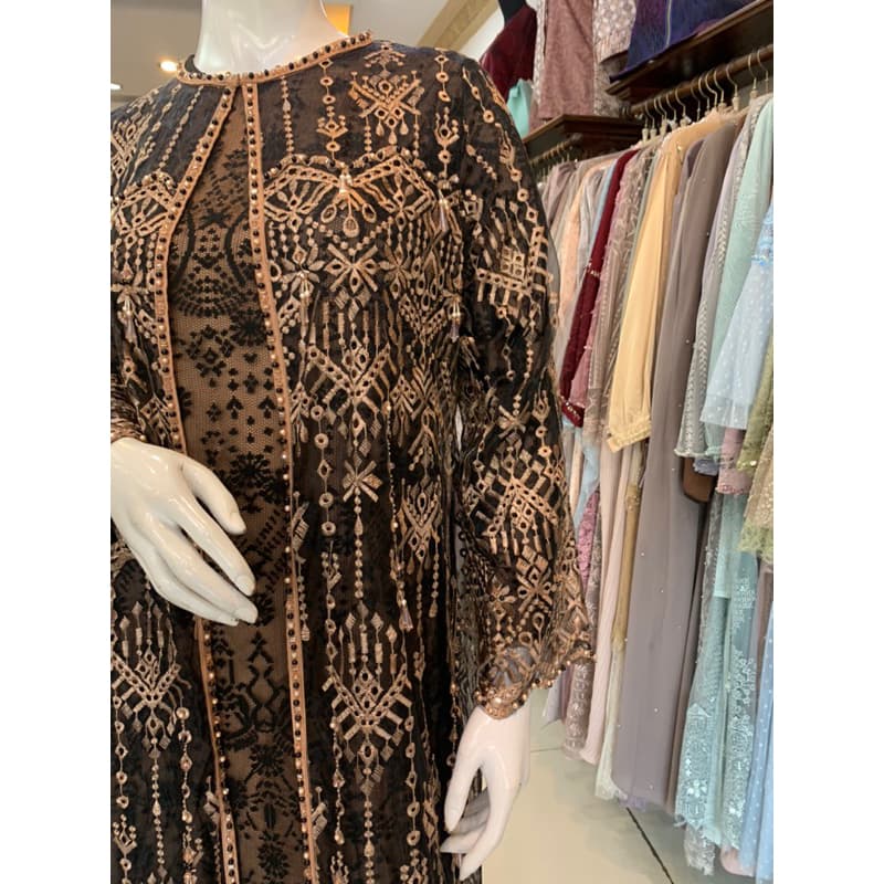 Qoni | Gaun Lydya | Gaun pesta premium | Gaun full borkat | Gaun payet | Look simpel dan elegan 4