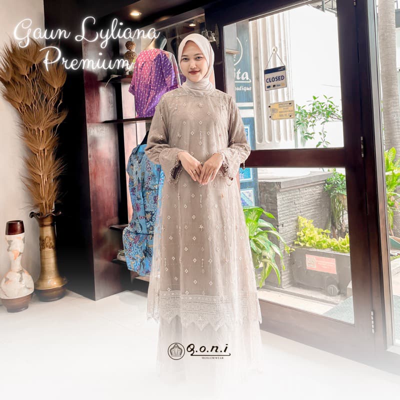 Qoni | Gaun Lyliana | Gaun Pesta Premium | Gaun Berpayet Full Premium | Gaun Berbrokat Premium | Gaun Mewah dan Elegan