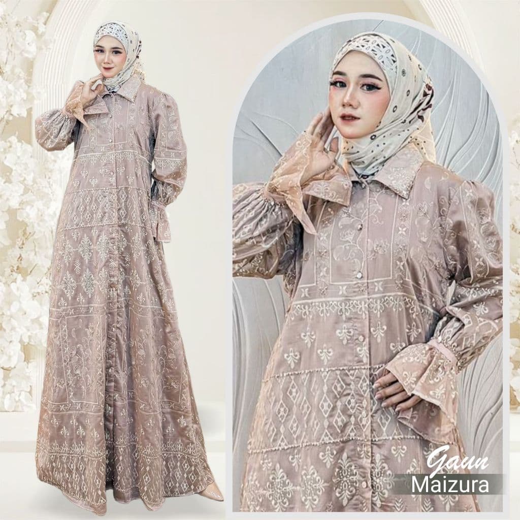 Qoni | Gaun Maizura | Gaun Pesta Premium | Gaun Payet | Mewah | Simpel | Elegan.