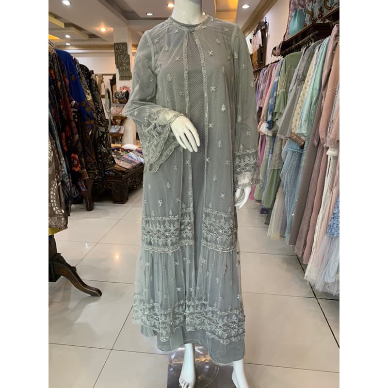 Qoni | Gaun Mavi | Gaun pesta premium | Look simpel dan elegan | Gaun berpayet