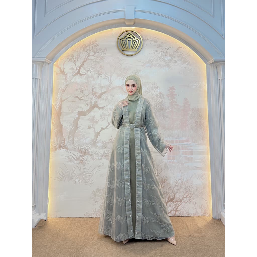 Qoni | Gaun Monazza | Gaun Pesta Premium | Gaun Borkat | Gaun Payet | Mewah | Simpel | Elegan. 2