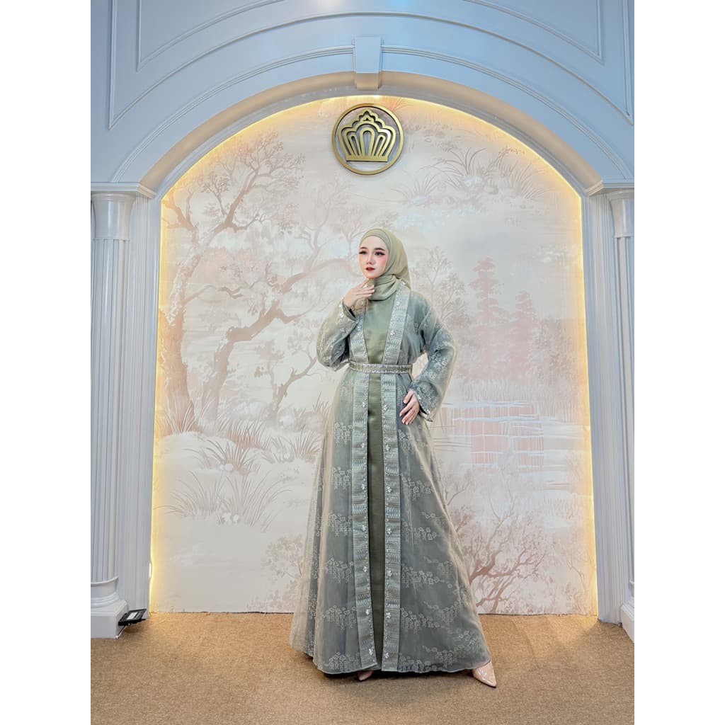 Qoni | Gaun Monazza | Gaun Pesta Premium | Gaun Borkat | Gaun Payet | Mewah | Simpel | Elegan. 3