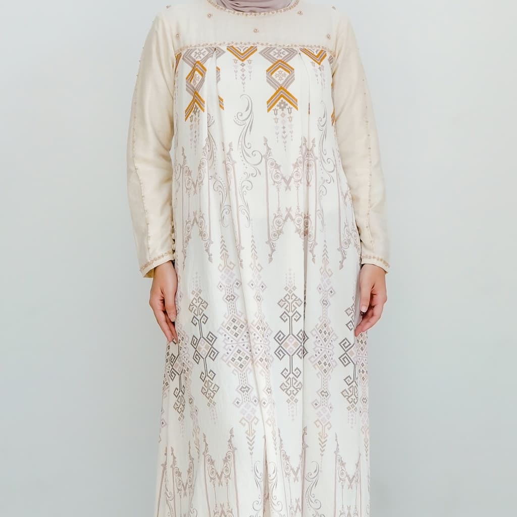 Qoni | Gaun Monila Ethnic | Pesta Premium | Dress Daily Look Elegan Mewah Payet 3