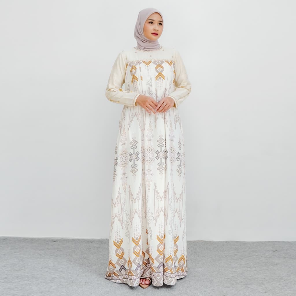 Qoni | Gaun Monila Ethnic | Pesta Premium | Dress Daily Look Elegan Mewah Payet 5