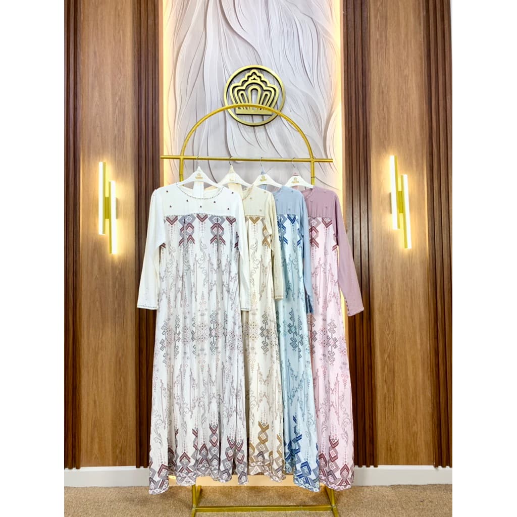 Qoni | Gaun Monila Ethnic | Pesta Premium | Dress Daily Look Elegan Mewah Payet 7