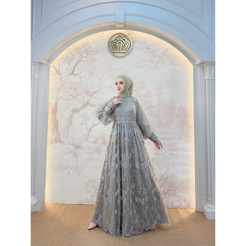 Qoni | Gaun Olivia | Gaun Pesta Premium | Gaun Borkat | Gaun Payet | Mewah | Elegan | Simpel. 3