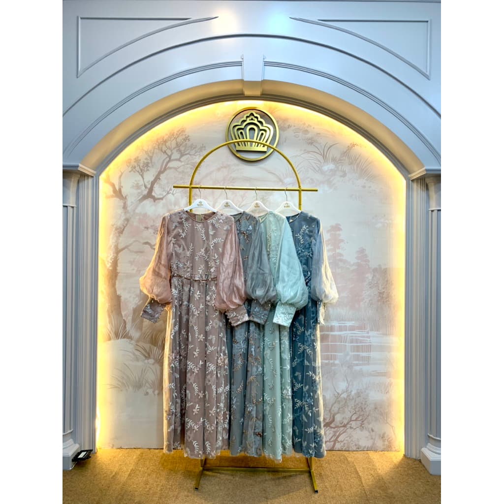 Qoni | Gaun Olivia | Gaun Pesta Premium | Gaun Borkat | Gaun Payet | Mewah | Elegan | Simpel. 7