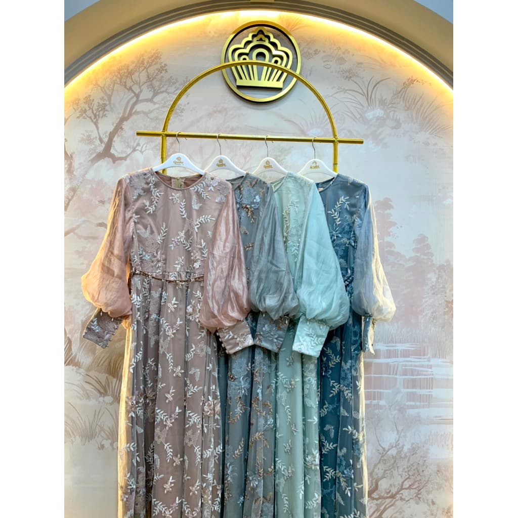 Qoni | Gaun Olivia | Gaun Pesta Premium | Gaun Borkat | Gaun Payet | Mewah | Elegan | Simpel. 8
