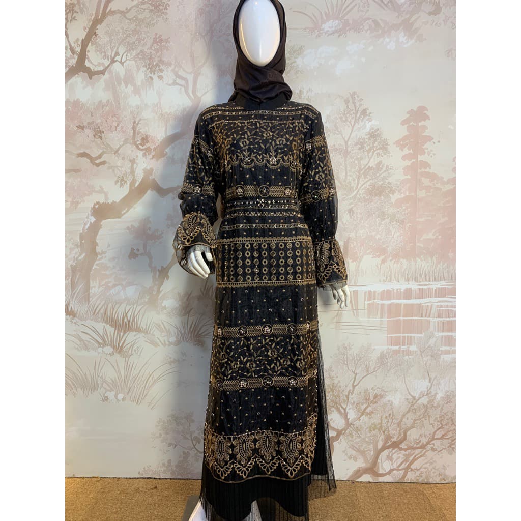 Qoni | Gaun Peisly | Gaun Pesta Premium | Gaun Payet | Gaun Borkat | Mewah | Simpel | Elegan. 5