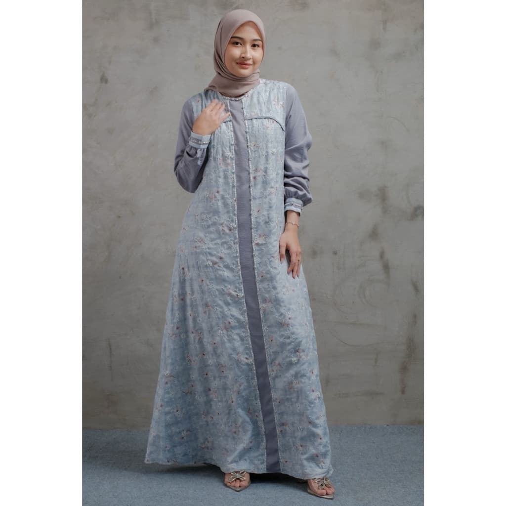 Qoni | Gaun Rafifa | Gaun Simple | Dress Mewah | Gaun Elegan | Gaun Premium | Gaun Brukat 2