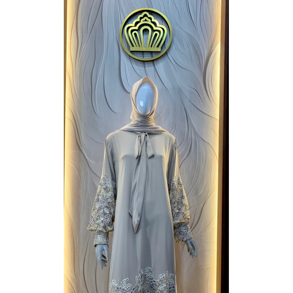 Qoni | Gaun Ranesya | Gaun Pesta Premium | Gaun Motif Bordir | Gaun Simpel | Elegan | Mewah 3