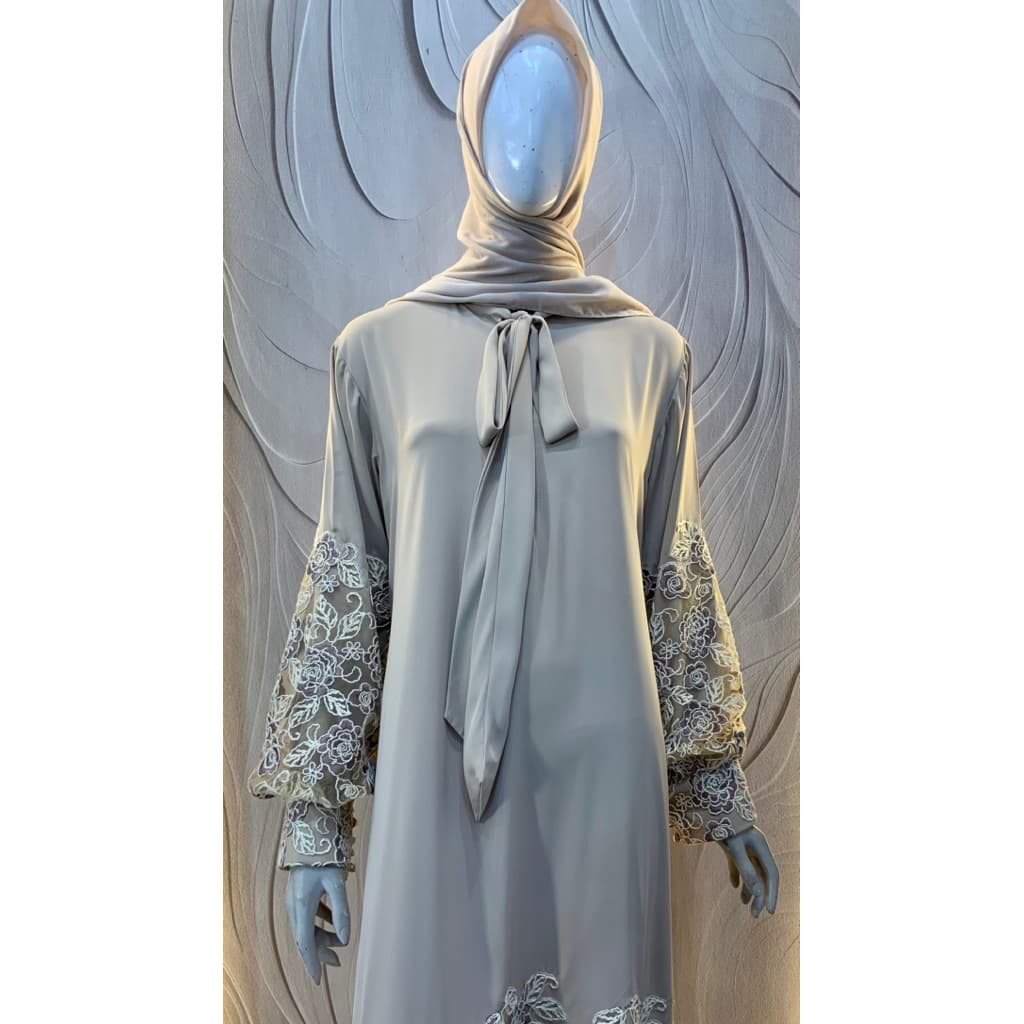 Qoni | Gaun Ranesya | Gaun Pesta Premium | Gaun Motif Bordir | Gaun Simpel | Elegan | Mewah 5